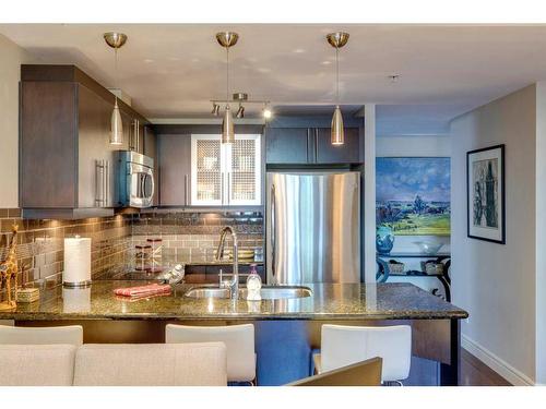 208-817 15 Avenue Sw, Calgary, AB - Indoor Photo Showing Kitchen With Upgraded Kitchen