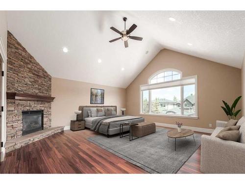 227 Aspen Ridge Place Sw, Calgary, AB - Indoor With Fireplace