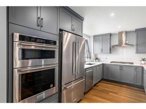 133 Magnolia Terrace Se, Calgary, AB - Indoor Photo Showing Kitchen With Stainless Steel Kitchen With Upgraded Kitchen