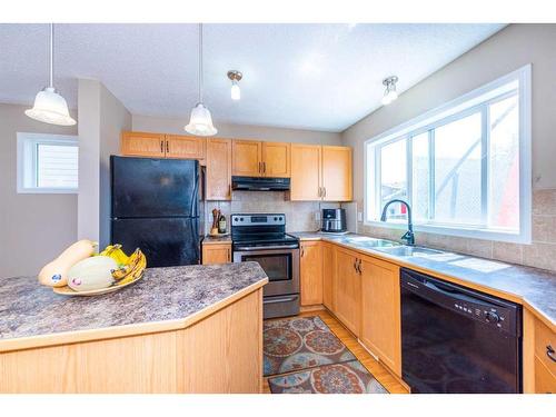 1839 New Brighton Drive Se, Calgary, AB - Indoor Photo Showing Kitchen With Double Sink