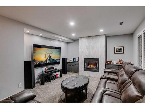 14 Prominence View Sw, Calgary, AB - Indoor With Fireplace