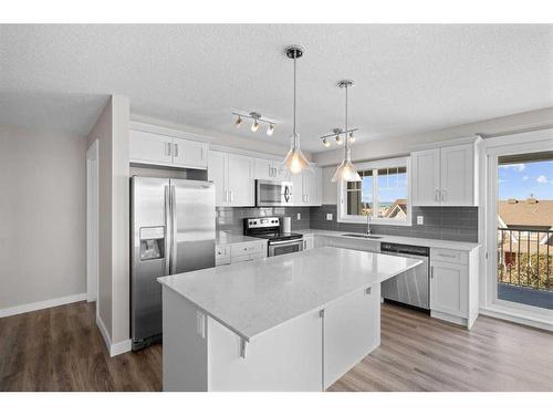 316-110 Auburn Meadows View Se, Calgary, AB - Indoor Photo Showing Kitchen With Stainless Steel Kitchen With Upgraded Kitchen