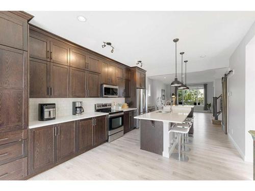 450 Auburn Crest Way Se, Calgary, AB - Indoor Photo Showing Kitchen With Stainless Steel Kitchen With Upgraded Kitchen