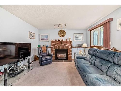 84 Deersaxon Circle Se, Calgary, AB - Indoor Photo Showing Living Room With Fireplace