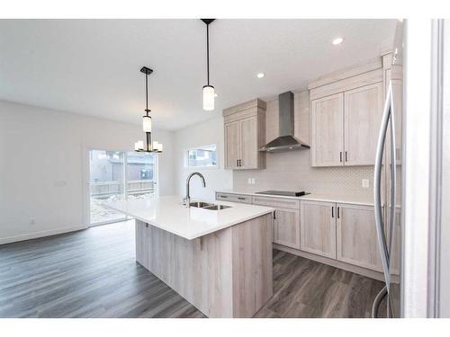 7 Homestead Passage Ne, Calgary, AB - Indoor Photo Showing Kitchen With Double Sink With Upgraded Kitchen