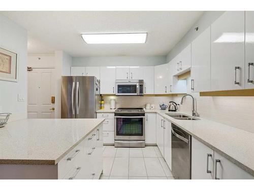 210-804 3 Avenue Sw, Calgary, AB - Indoor Photo Showing Kitchen With Double Sink With Upgraded Kitchen