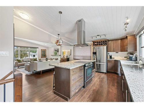 687 Cedarille Way Sw, Calgary, AB - Indoor Photo Showing Kitchen With Stainless Steel Kitchen With Upgraded Kitchen