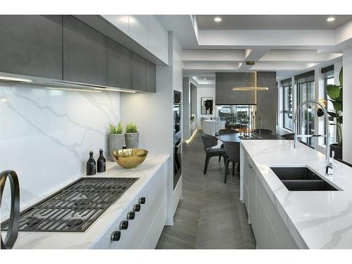 501-2231 Mahogany Boulevard Se, Calgary, AB - Indoor Photo Showing Kitchen With Double Sink