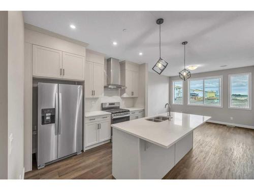 33 Hotchkiss Lane Se, Calgary, AB - Indoor Photo Showing Kitchen With Double Sink With Upgraded Kitchen