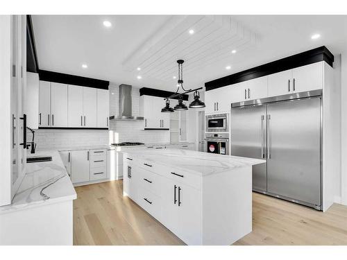 208 Waterford Heath, Chestermere, AB - Indoor Photo Showing Kitchen With Stainless Steel Kitchen With Upgraded Kitchen