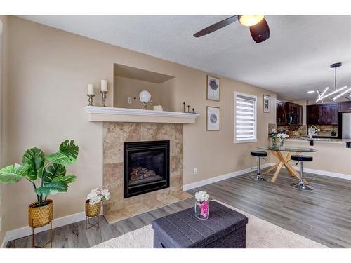 82 Skyview Springs Rise Ne, Calgary, AB - Indoor Photo Showing Living Room With Fireplace