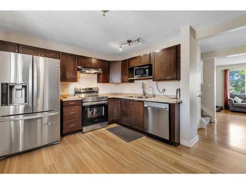 963 Erin Woods Drive Se, Calgary, AB - Indoor Photo Showing Kitchen With Stainless Steel Kitchen With Double Sink