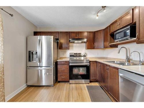 963 Erin Woods Drive Se, Calgary, AB - Indoor Photo Showing Kitchen With Stainless Steel Kitchen With Double Sink