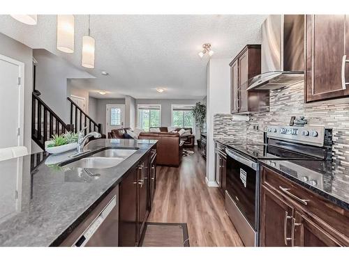 148 Copperstone Drive Se, Calgary, AB - Indoor Photo Showing Kitchen With Double Sink With Upgraded Kitchen
