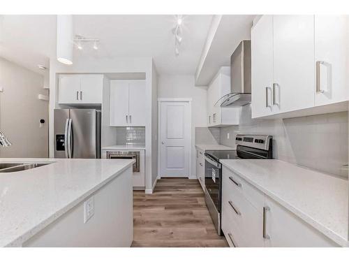 184 Hotchkiss Way Se, Calgary, AB - Indoor Photo Showing Kitchen With Double Sink With Upgraded Kitchen
