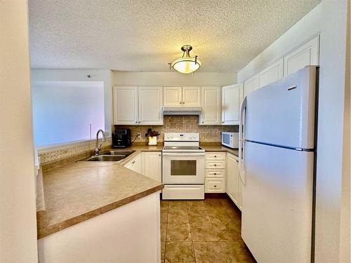 417-3000 Somervale Court Sw, Calgary, AB - Indoor Photo Showing Kitchen With Double Sink