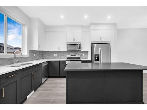 21 Amblefield Passage Nw, Calgary, AB - Indoor Photo Showing Kitchen With Double Sink With Upgraded Kitchen
