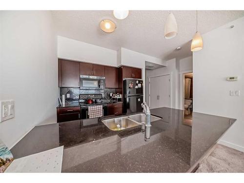 1411-8880 Horton Road Sw, Calgary, AB - Indoor Photo Showing Kitchen With Double Sink