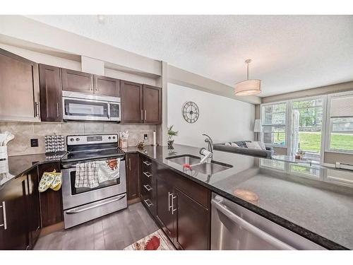 108-76 Panatella Road Nw, Calgary, AB - Indoor Photo Showing Kitchen With Stainless Steel Kitchen With Double Sink