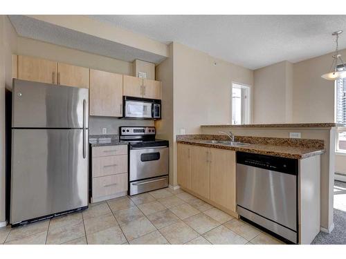 616-1053 10 Street Sw, Calgary, AB - Indoor Photo Showing Kitchen With Double Sink