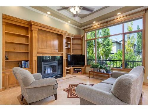 5 Simcoe Rise Sw, Calgary, AB - Indoor Photo Showing Living Room With Fireplace
