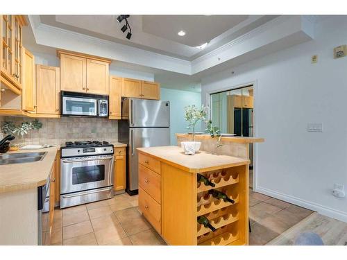 406-1315 12 Avenue Sw, Calgary, AB - Indoor Photo Showing Kitchen With Stainless Steel Kitchen With Double Sink