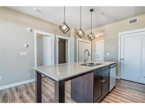 309-35 Walgrove Walk Se, Calgary, AB - Indoor Photo Showing Kitchen With Double Sink