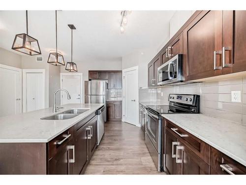 416-10 Walgrove Walk Se, Calgary, AB - Indoor Photo Showing Kitchen With Double Sink With Upgraded Kitchen
