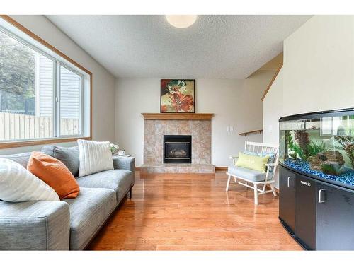 224 Arbour Stone Rise Nw, Calgary, AB - Indoor Photo Showing Living Room With Fireplace