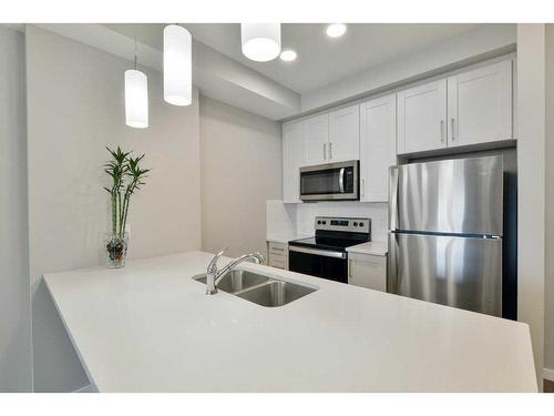 202-30 Mahogany Mews Se, Calgary, AB - Indoor Photo Showing Kitchen With Double Sink