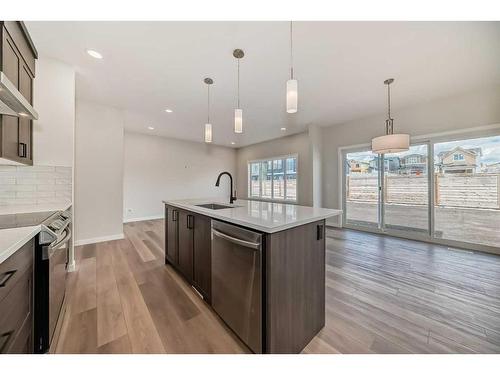 482 Lucas Way Nw, Calgary, AB - Indoor Photo Showing Kitchen With Upgraded Kitchen