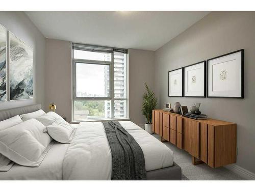802-55 Spruce Place Sw, Calgary, AB - Indoor Photo Showing Bedroom