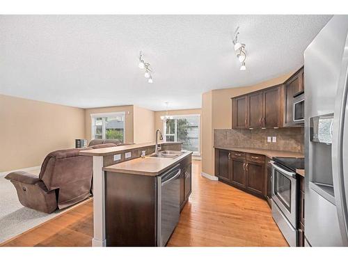 695 New Brighton Drive Se, Calgary, AB - Indoor Photo Showing Kitchen With Double Sink