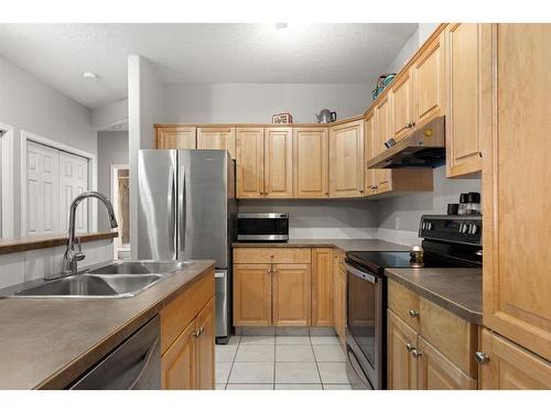 101-15212 Bannister Road Se, Calgary, AB - Indoor Photo Showing Kitchen With Double Sink