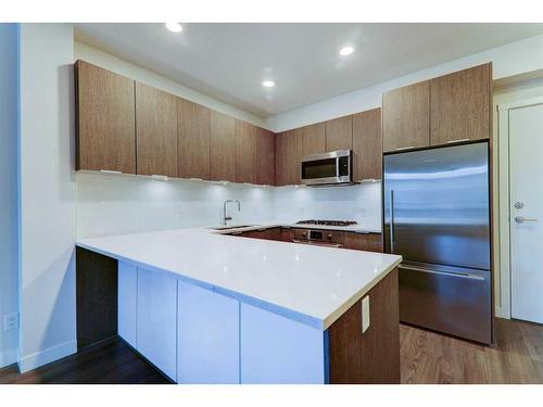 222-823 5 Avenue Nw, Calgary, AB - Indoor Photo Showing Kitchen With Upgraded Kitchen