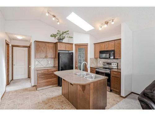 14 Cranberry Close Se, Calgary, AB - Indoor Photo Showing Kitchen With Double Sink