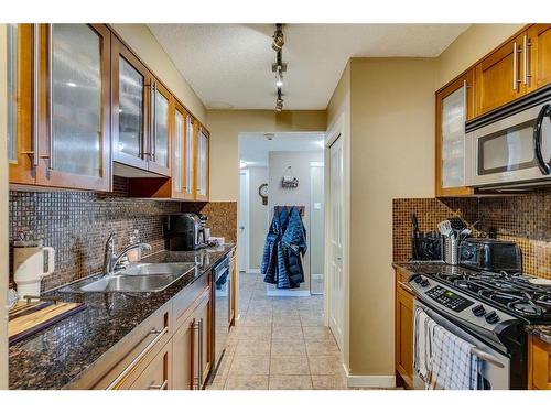 506-429 14 Street Nw, Calgary, AB - Indoor Photo Showing Kitchen With Double Sink