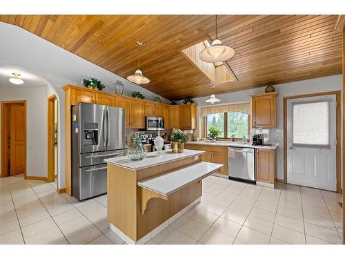 54 Hamilton Drive, Rural Rocky View County, AB - Indoor Photo Showing Kitchen With Stainless Steel Kitchen