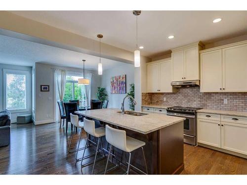 85 Aspenshire Crescent Sw, Calgary, AB - Indoor Photo Showing Kitchen With Double Sink With Upgraded Kitchen