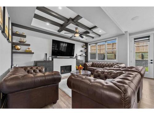 107 Sherview Grove Nw, Calgary, AB - Indoor Photo Showing Living Room With Fireplace