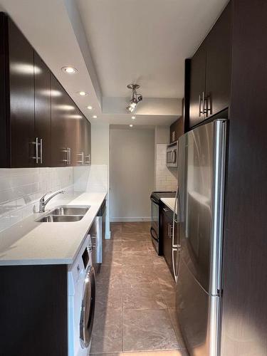 2-1230 Cameron Avenue Sw, Calgary, AB - Indoor Photo Showing Kitchen With Stainless Steel Kitchen With Double Sink