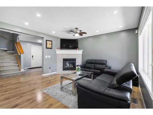 792 Martindale Boulevard Ne, Calgary, AB - Indoor Photo Showing Living Room With Fireplace