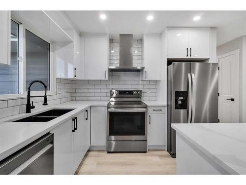 132 Foritana Road Se, Calgary, AB - Indoor Photo Showing Kitchen With Double Sink With Upgraded Kitchen