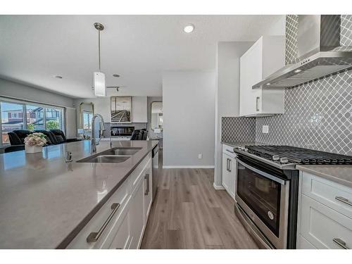300 Walgrove Boulevard Se, Calgary, AB - Indoor Photo Showing Kitchen With Double Sink With Upgraded Kitchen