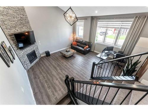 51 Carrington Crescent Nw, Calgary, AB - Indoor With Fireplace