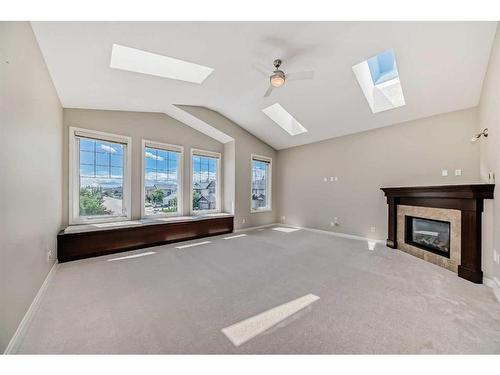 92 Silverado Skies Manor Sw, Calgary, AB - Indoor With Fireplace