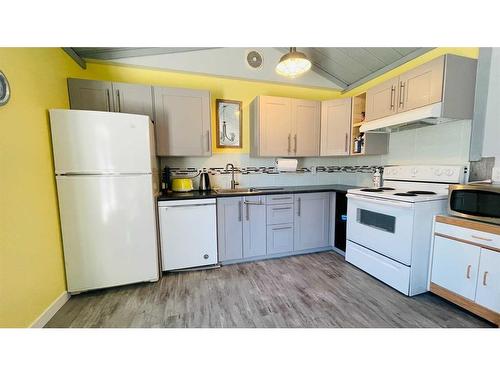 211-5404 10 Avenue Se, Calgary, AB - Indoor Photo Showing Kitchen With Double Sink