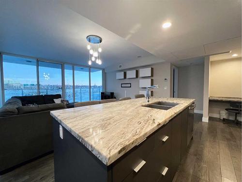 306-510 6 Avenue Se, Calgary, AB - Indoor Photo Showing Kitchen With Double Sink