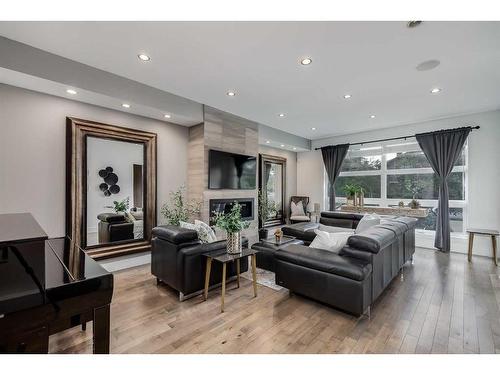 2442 32 Avenue Sw, Calgary, AB - Indoor Photo Showing Living Room With Fireplace