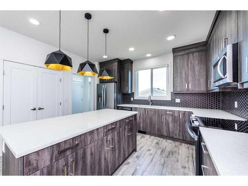 1020 Iron Landing Way, Crossfield, AB - Indoor Photo Showing Kitchen With Upgraded Kitchen